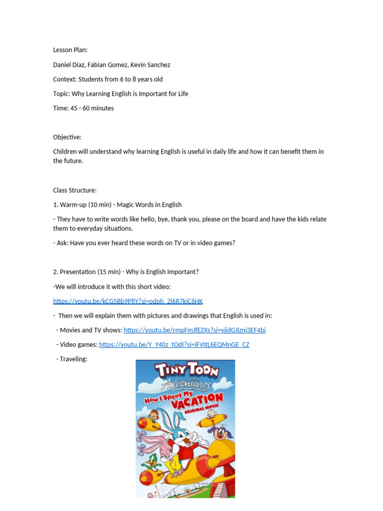 Importance of English for Kids | PDF
