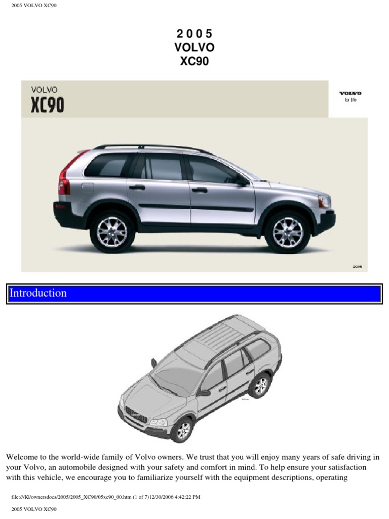 Volvo xc90 2005 инструкция