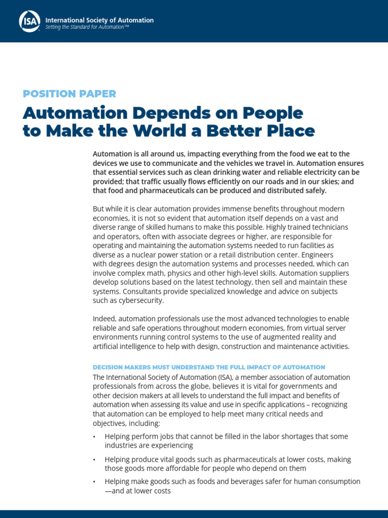 Automation Depends On People Pdf Automation Economies