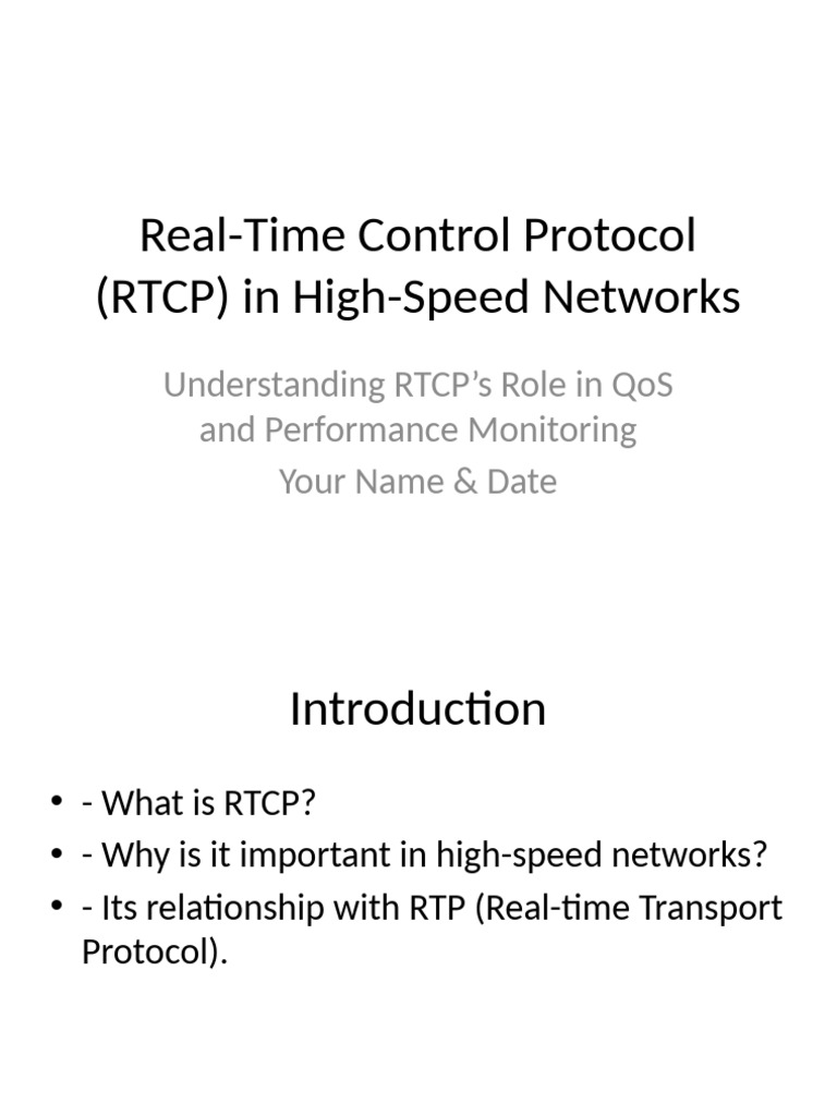 RTCP High Speed Networks | PDF | Computer Network | Quality Of Service
