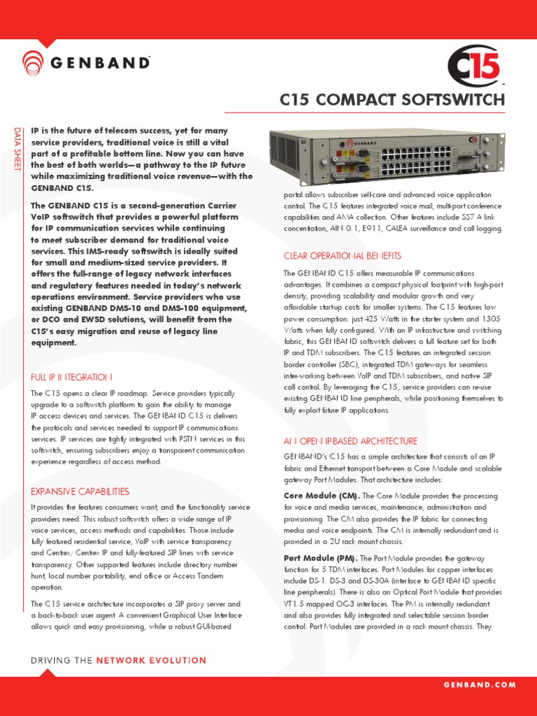 c15 Datasheet | PDF | Session Initiation Protocol | Voice Over Ip
