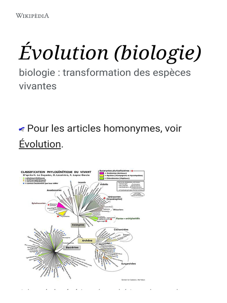 Évolution : Concepts et Histoire | PDF | Évolution | L'Origine des espèces