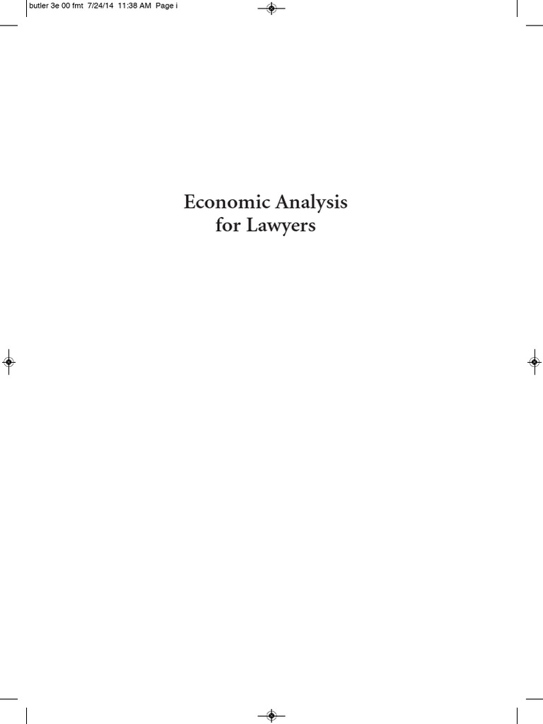 Economic Analysis for Lawyers Guide | PDF | Crimes | Crime & Violence
