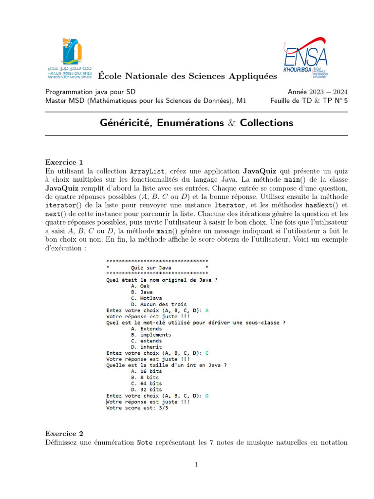 TD 5 2024-2025 | PDF | Java (Langage de programmation) | Développement ...