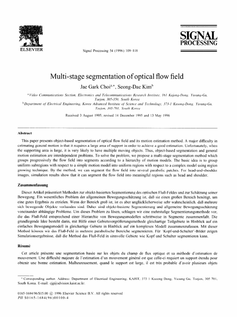 Multi-Stage Optical Flow Segmentation | PDF | Image Segmentation ...