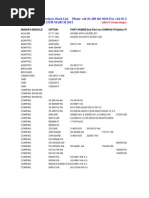 Swan Computer Brokers Stock List Phone +44 (0) 208 461 0610 Fax +44 (0) 208 461 1909 Stock List at 12Th March 2012