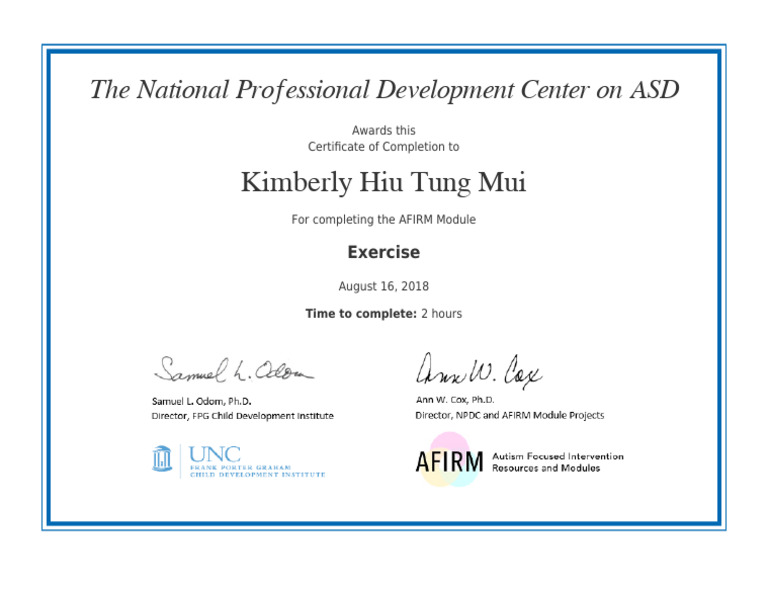 Certificate of Completion for AFIRM Module | PDF