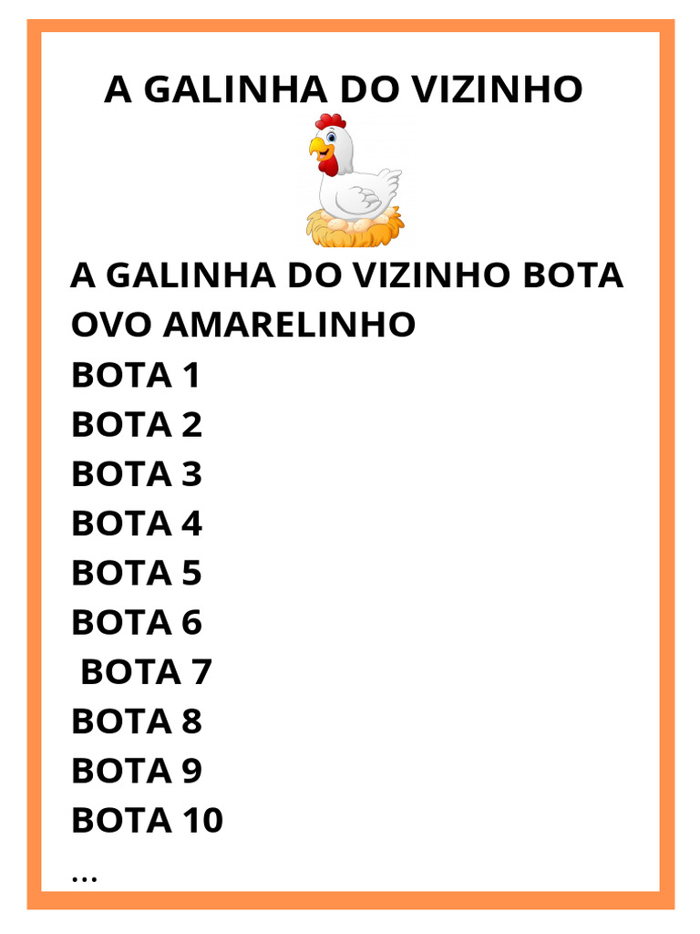 Parlenda A Galinha Do Vizinho | PDF