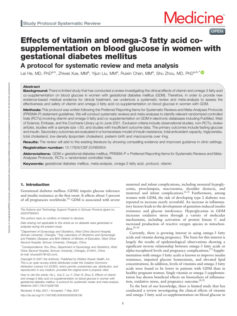 Effects of Vitamin and Omega 3 Fatty Acid.61 | PDF | Systematic Review ...
