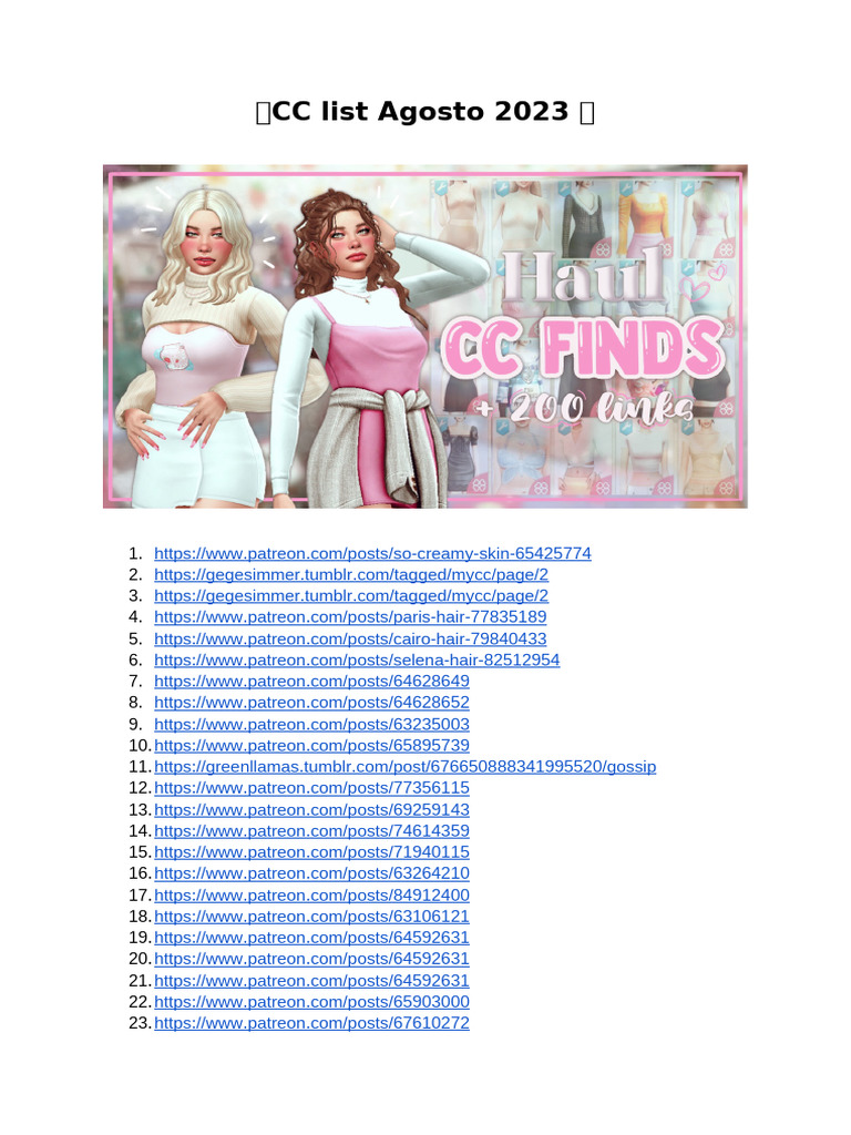 CC List for August 2023 | PDF