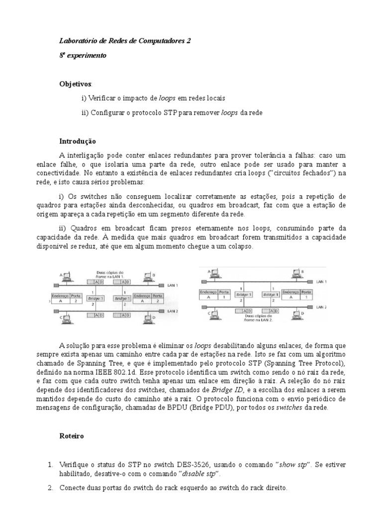 Impacto de Loops em Redes Locais | PDF | Rede de computadores | Redes ...