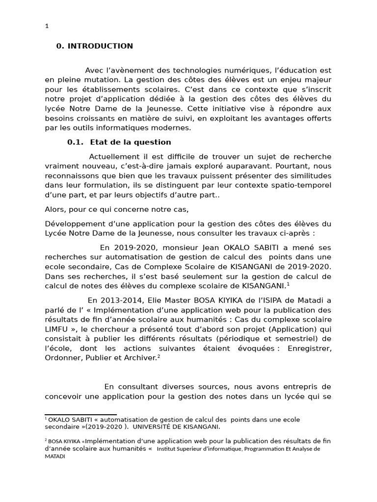 Application de gestion des notes scolaires | PDF | Bases de données ...