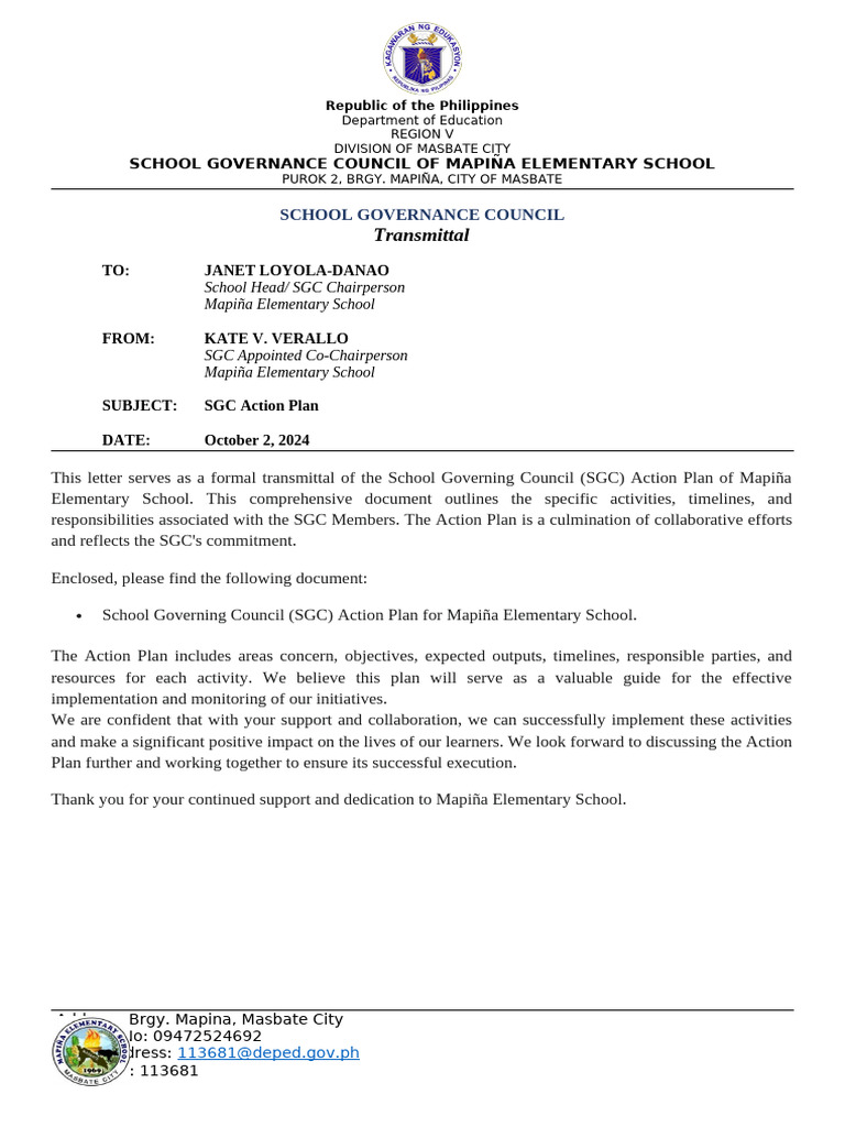 SGC Resolutions for Mapiña Elementary | PDF