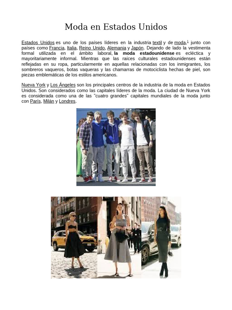 Moda en Estados Unidos | PDF | Moda | Los Estados Unidos