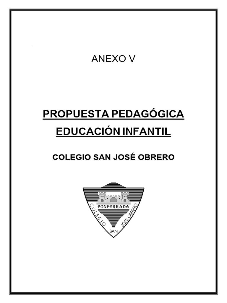 Anexo V Propuesta Pedagogica Infantil | PDF | Educación de la primera ...