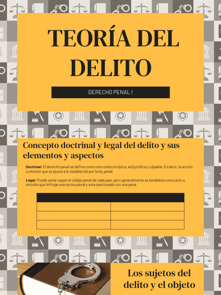 Teoria Del Delito | PDF | Derecho penal | Intención (Derecho Penal)