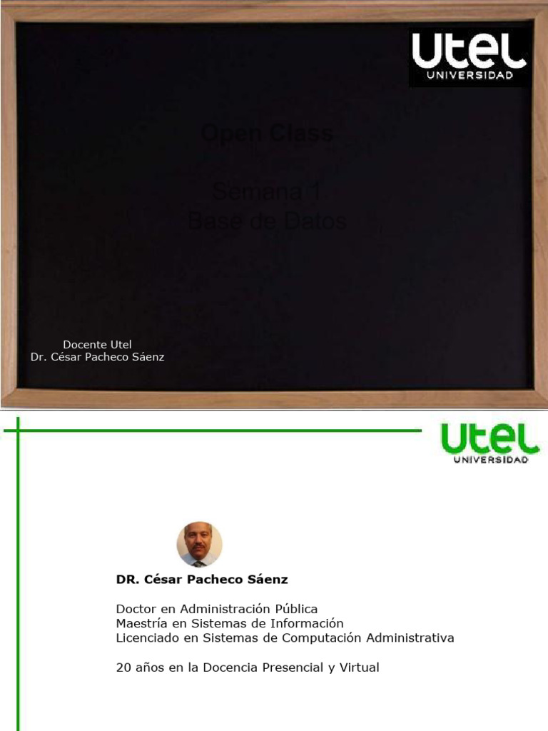 Open Class, Semana 1, Base de Datos | PDF | Bases de datos | Datos