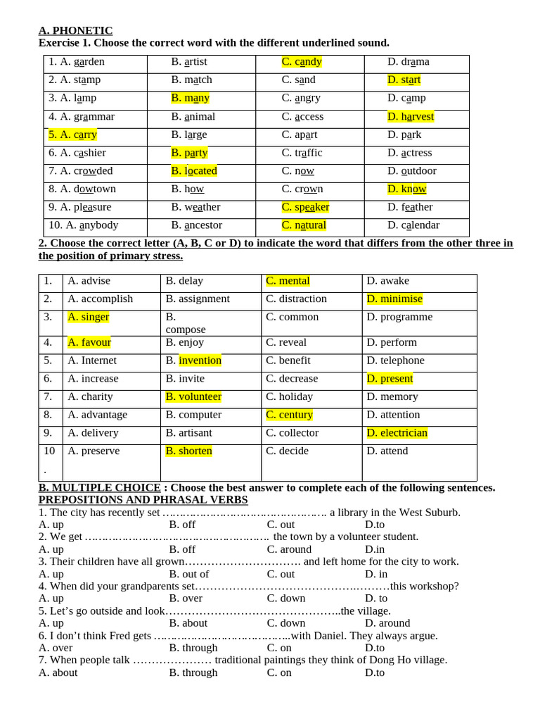Multiple Choice | PDF | Linguistics