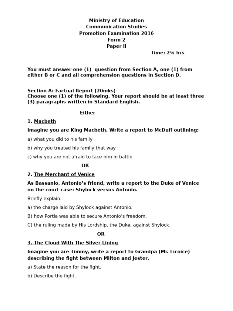 2016 Communication Studies Exam Paper | PDF