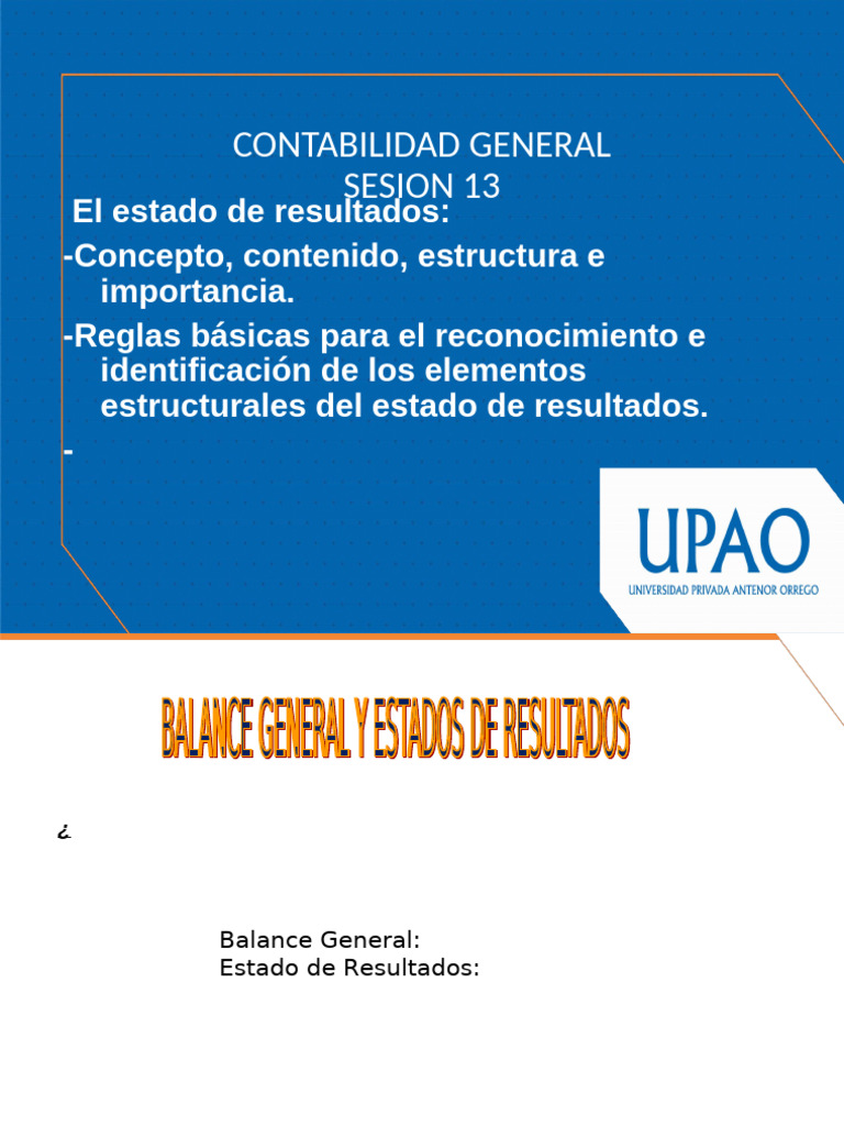 Contabilidad General Sesion 13 | PDF | Contabilidad | Estado financiero