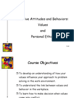 Positive Attitudes and Behaviors: Values and Personal Ethics