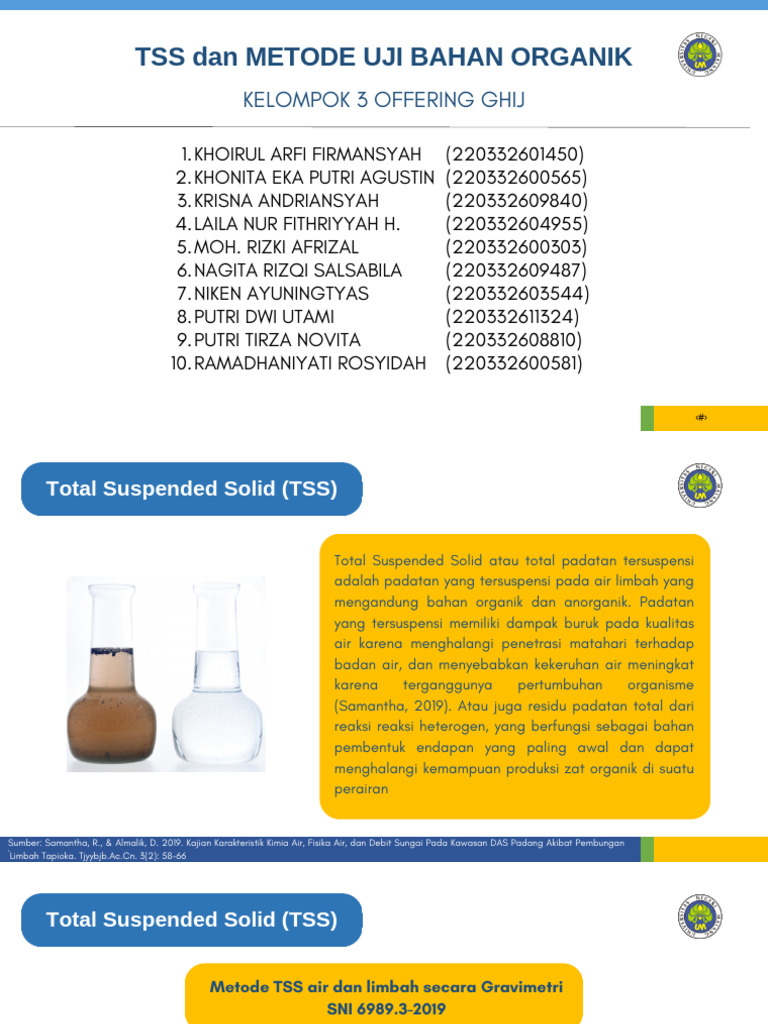 Metode Uji Total Suspended Solid (TSS) | PDF