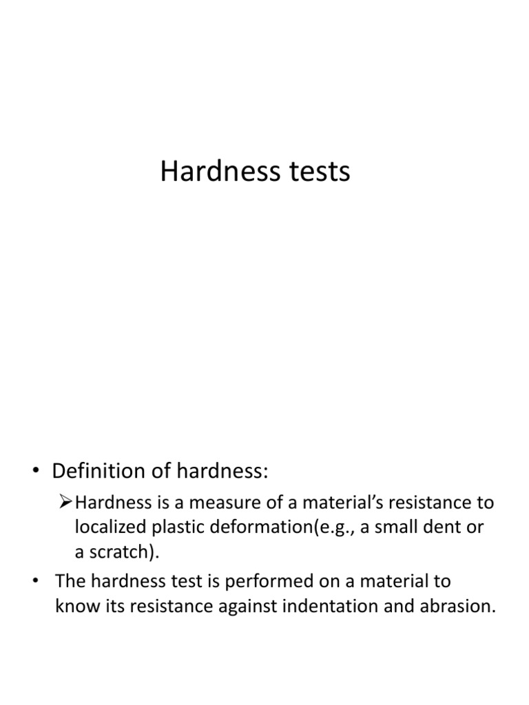 Hardness Testing Methods Explained | PDF | Hardness | Chemical Product ...