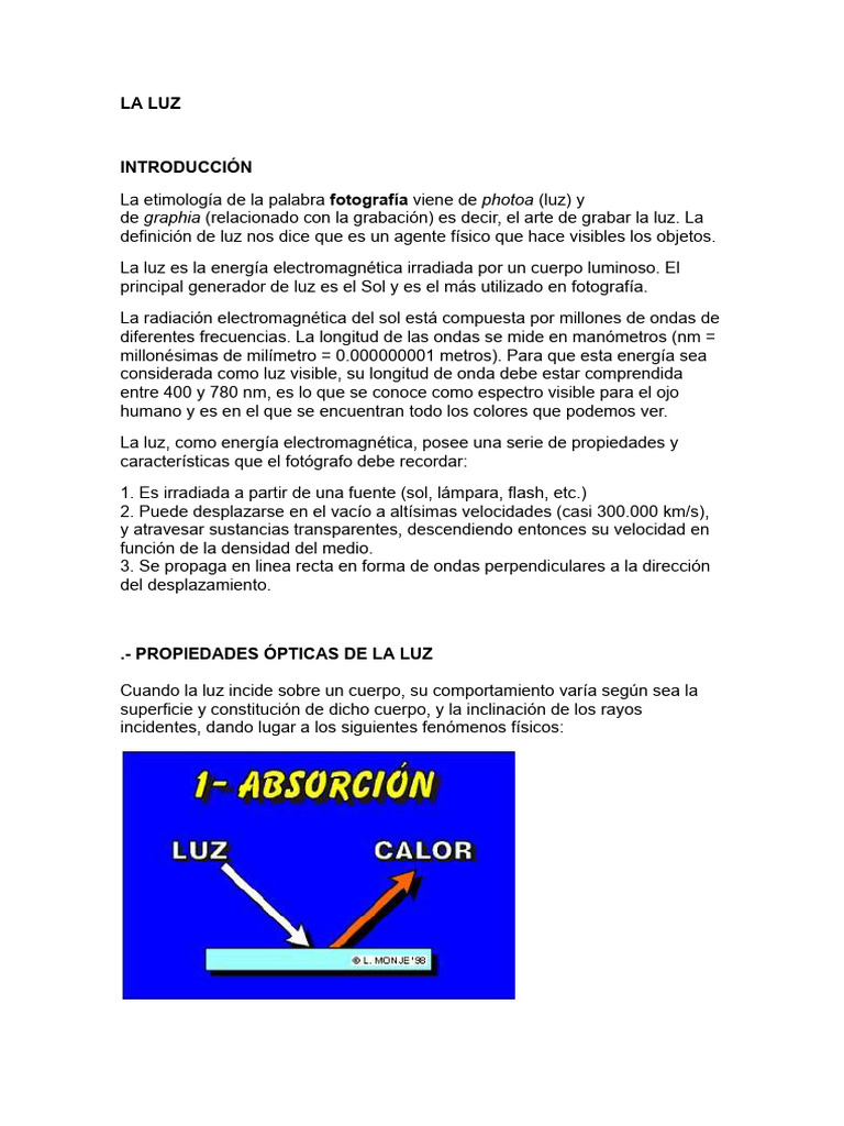 Propiedades y Comportamiento de la Luz | PDF | Ligero | Reflexión (Física)