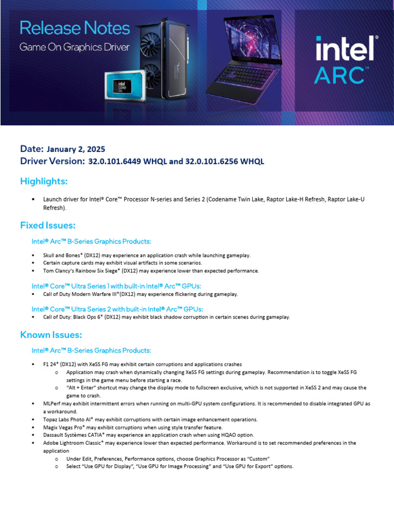 Intel Iris Xe Graphics Driver Update 32.0.101.6449 | PDF | Graphics ...