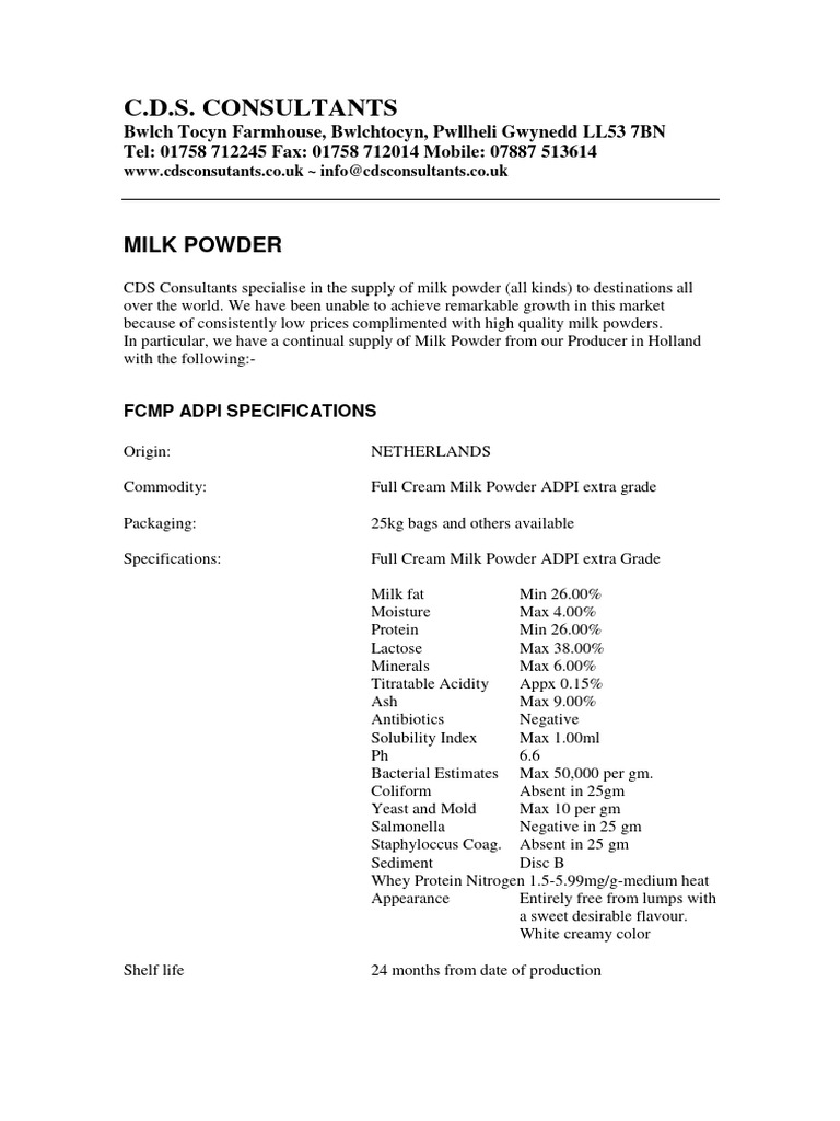 Global Milk Powder Supply Solutions | PDF | Milk | Powdered Milk