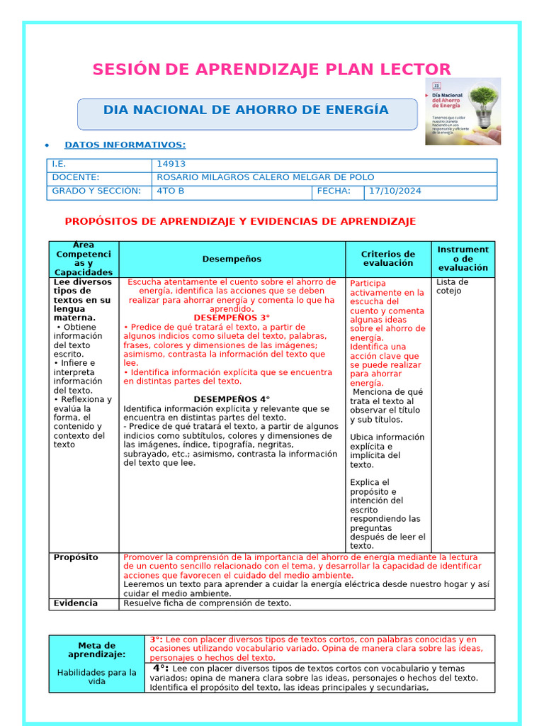 Ahorro de Energía para Niños | PDF | Aprendizaje