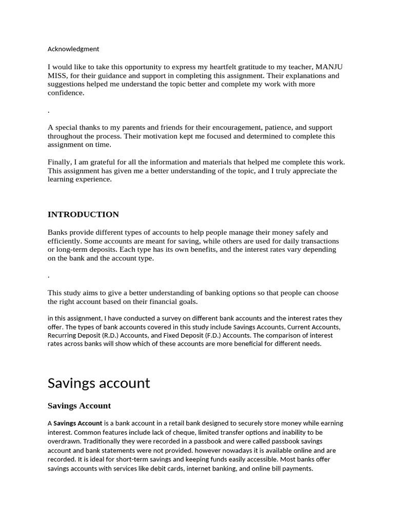 Understanding Bank Account Types and Rates | PDF | Transaction Account ...