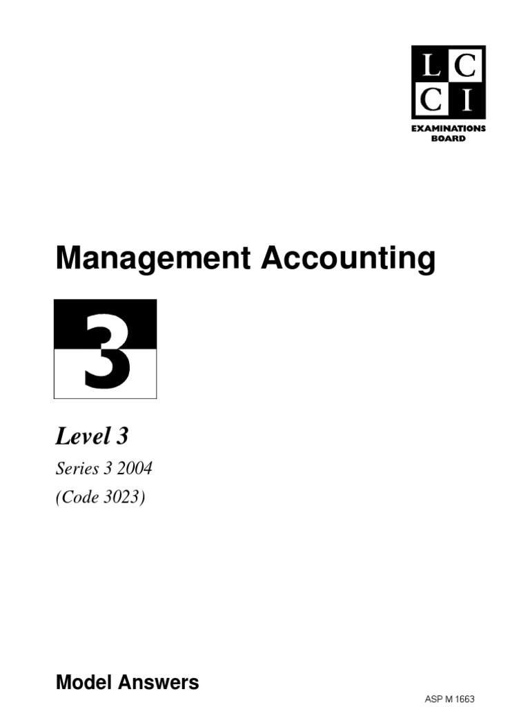 Management Accounting Level 3 PDF Net Present Value Profit
