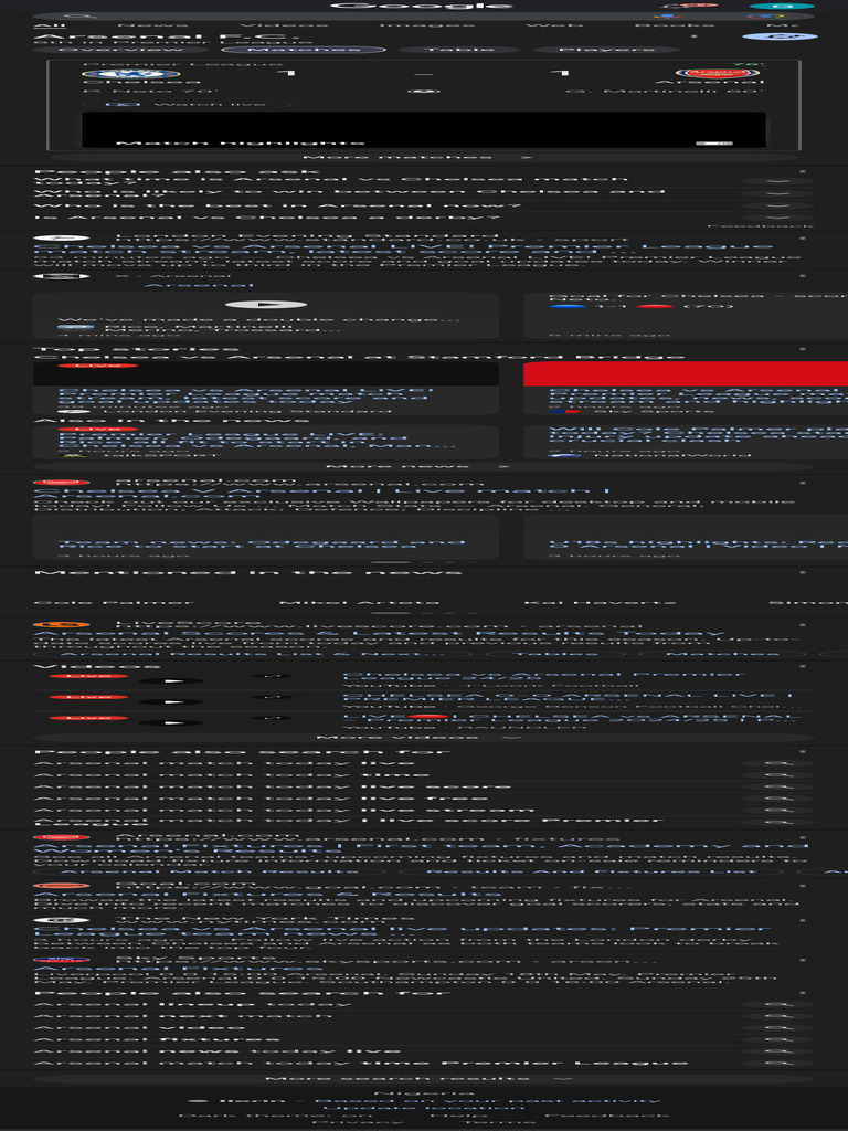 Arsenal Match Today - Google Search | PDF | Premier League ...