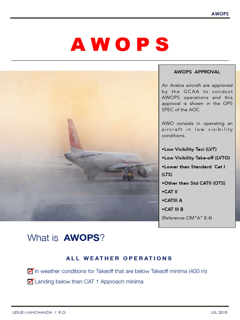 Understanding AWOPS for Low Visibility Operations | PDF | Aviation ...
