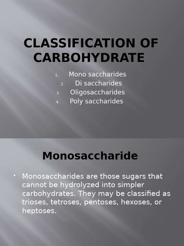 Classification of Carbohydrate | PDF