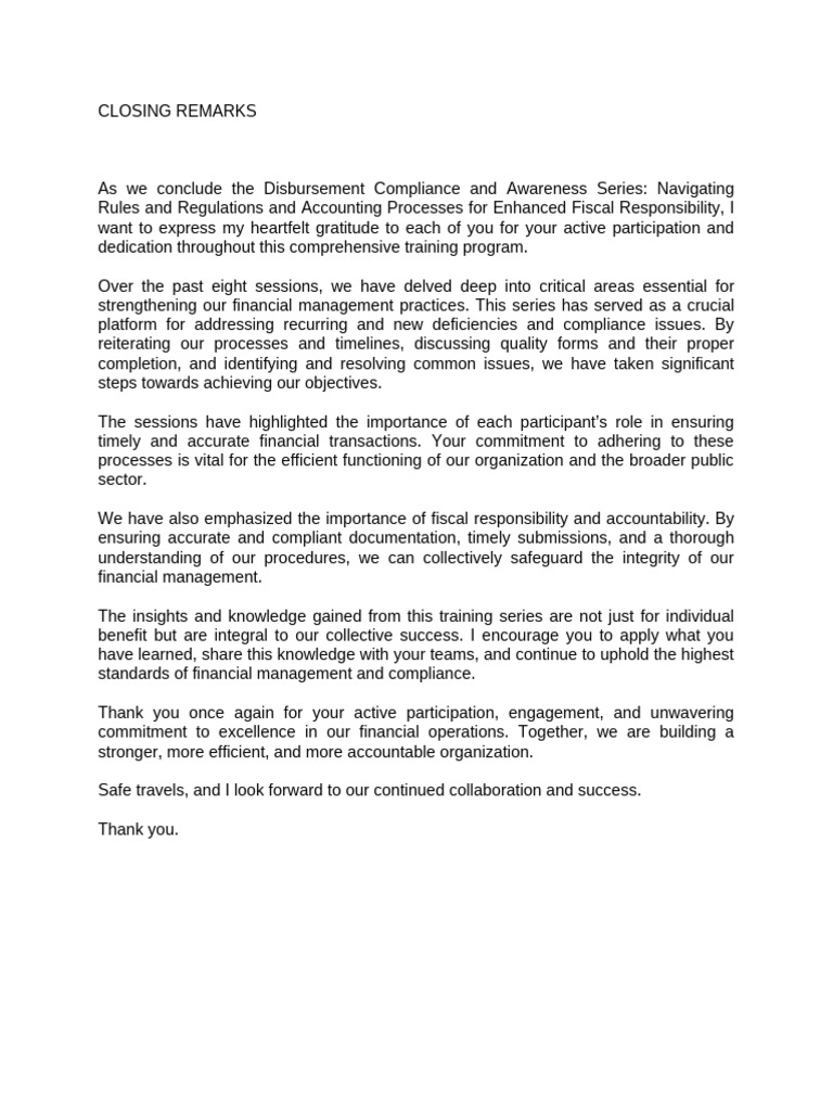 Closing Remarks | PDF