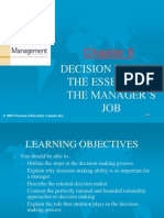 Decision Making: The Essence of The Manager'S JOB: © 2003 Pearson Education Canada Inc