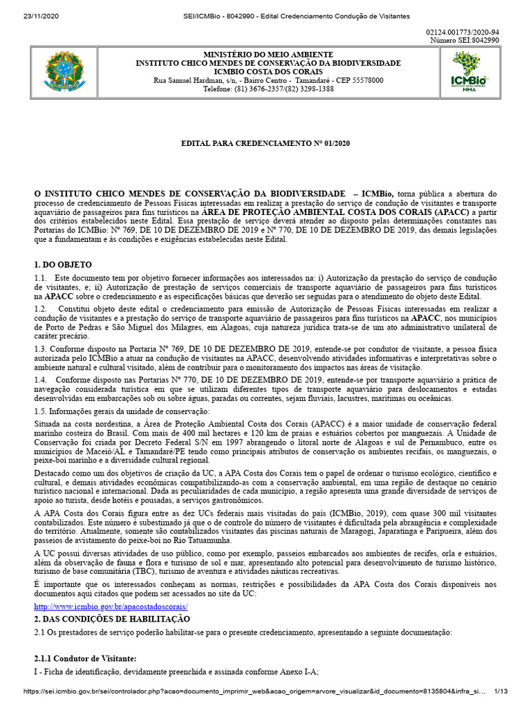 Edital de Credenciamento APACC 2020 | PDF | Turismo | Desperdício