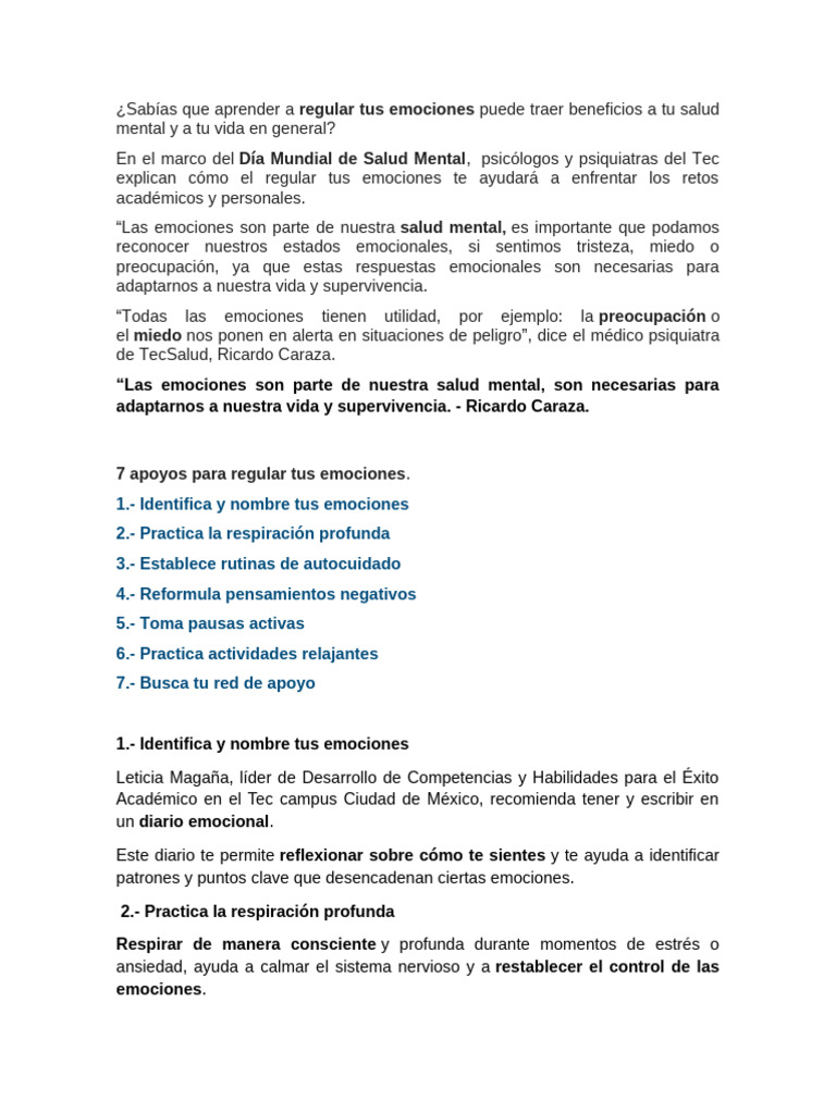 Informacion Salud Mental | PDF | Las emociones | Ansiedad