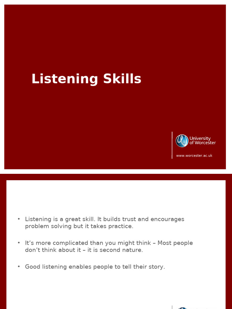 Mastering Effective Listening Skills | PDF | Body Language | Nonverbal ...
