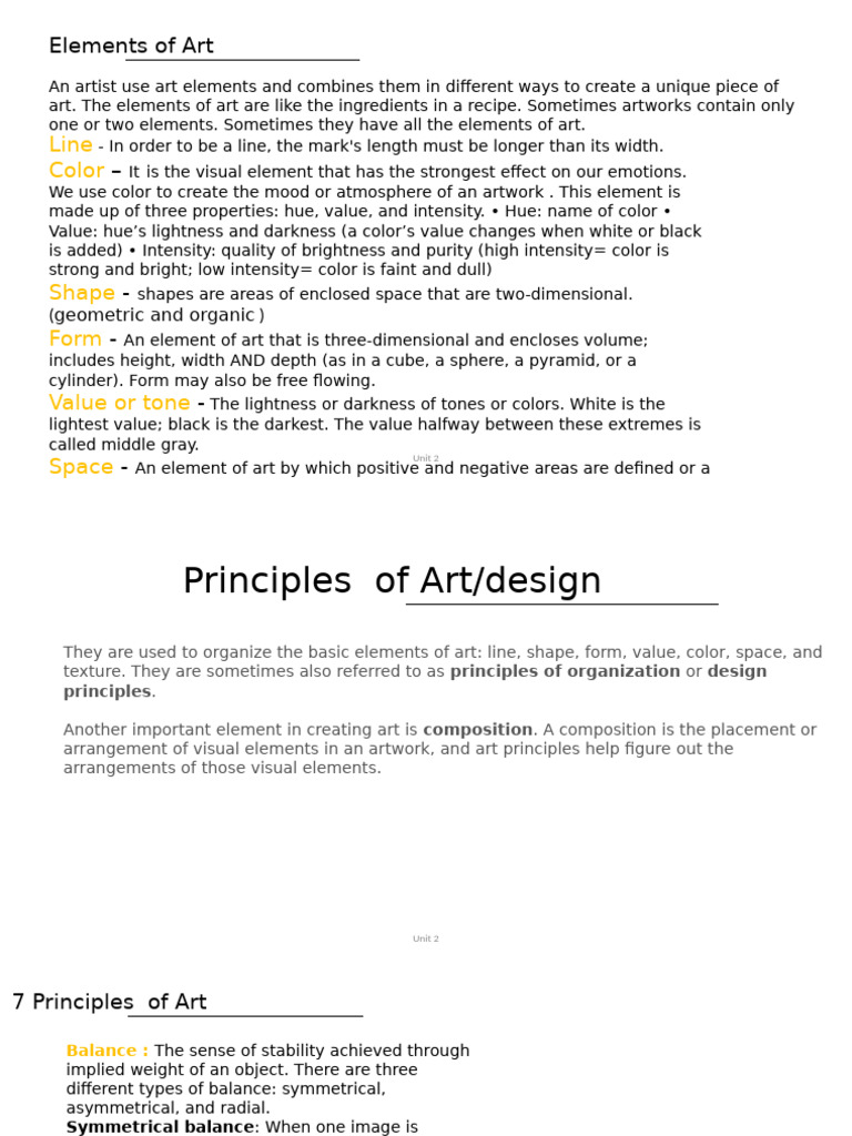Elements of Art and Principle of Art | PDF | Composition (Visual Arts ...