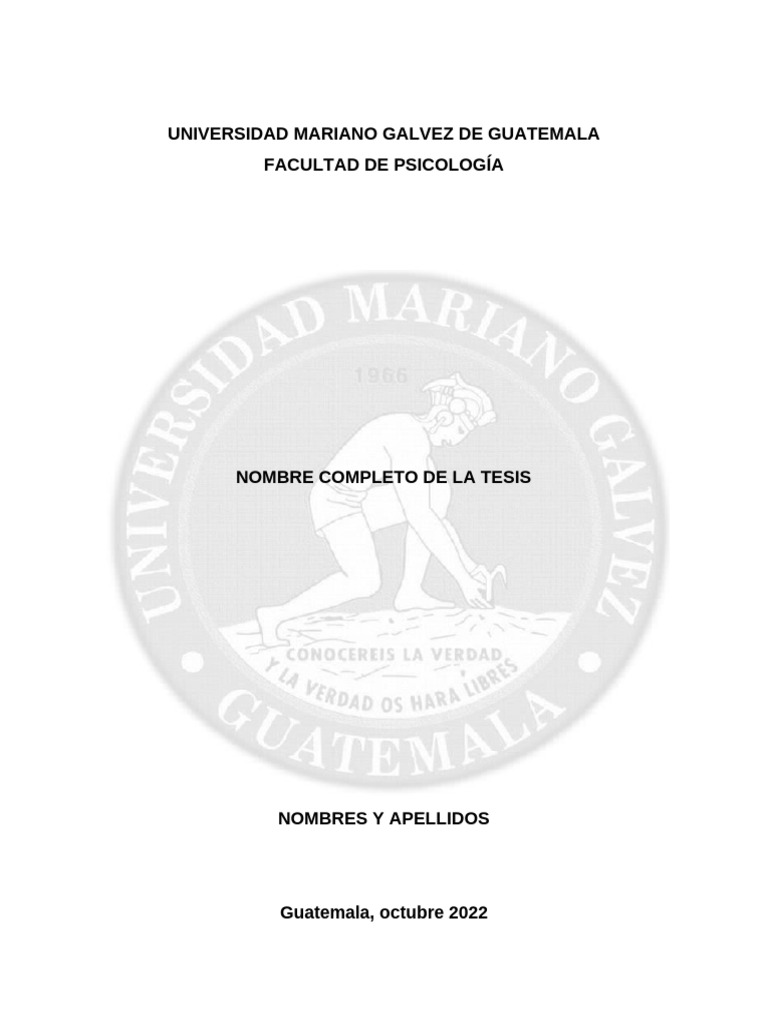 Ejemplo de carátula UMG | PDF