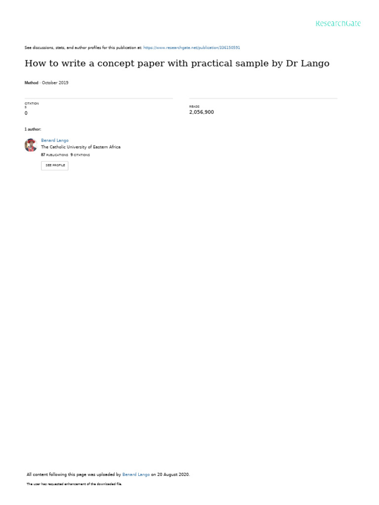 Concept Paper Writing Guide by Dr. Lango | PDF | Competitive Advantage ...
