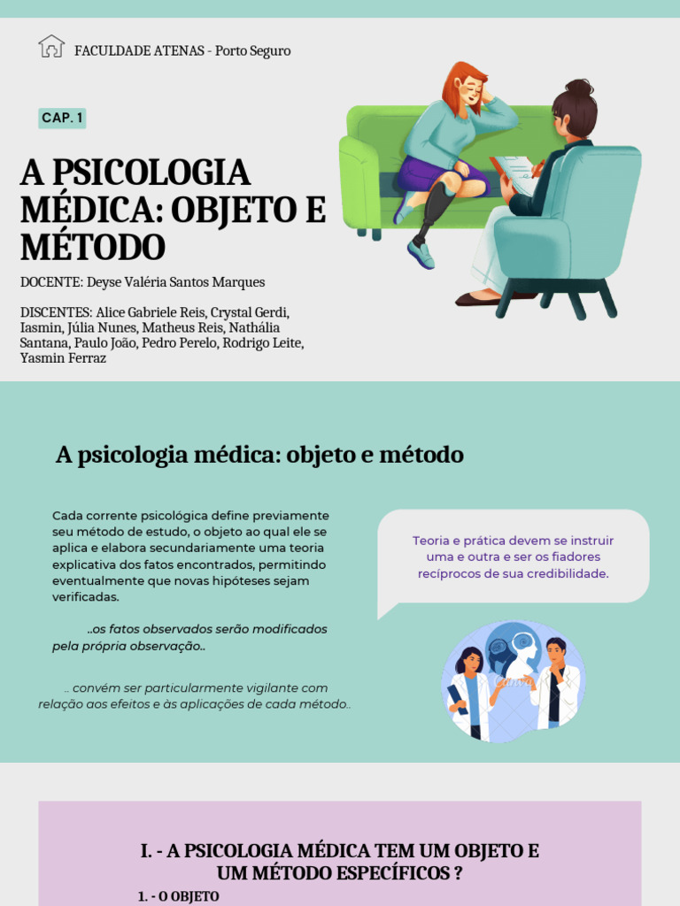 Métodos e Objetos da Psicologia Médica | PDF | Psicologia | Método ...