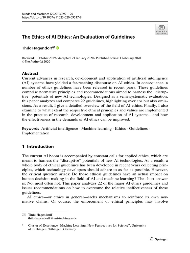 Evaluating AI Ethics Guidelines Effectiveness | PDF | Artificial ...