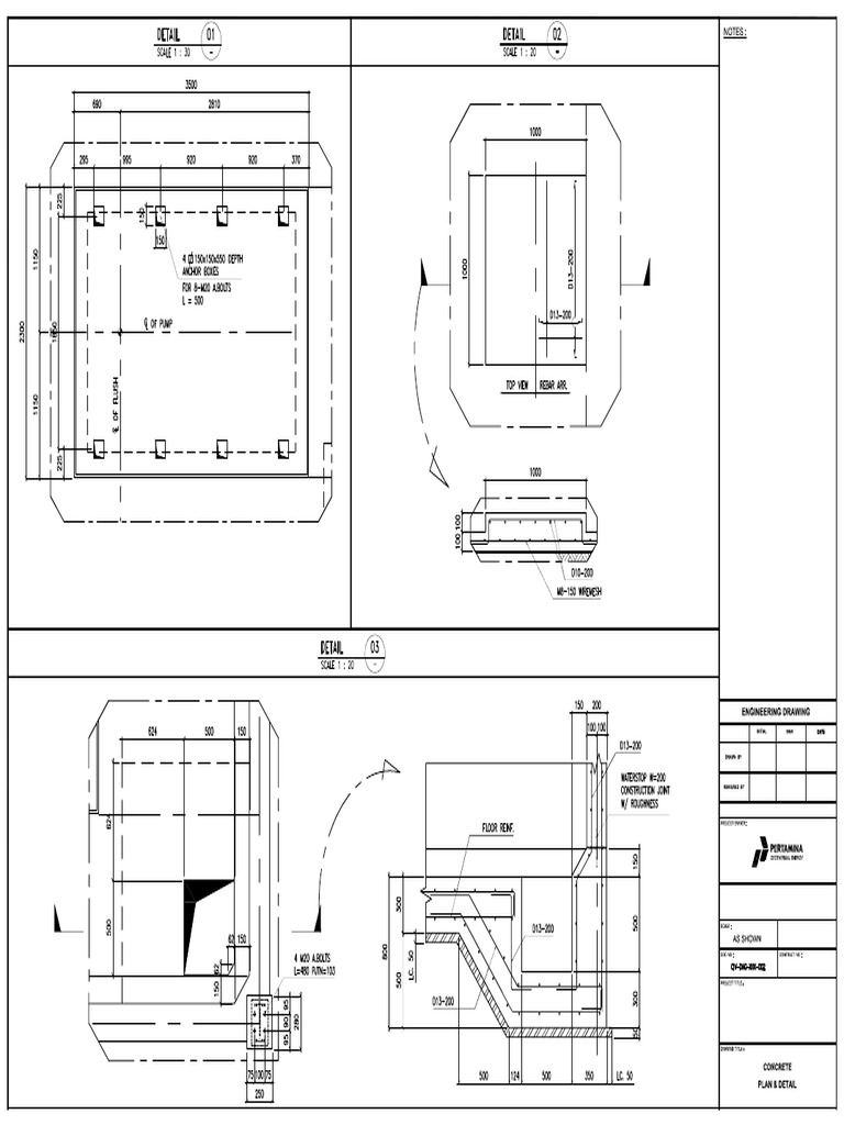 Civ-Dwg-Xxx-002 Concrete Plan & Detail | PDF