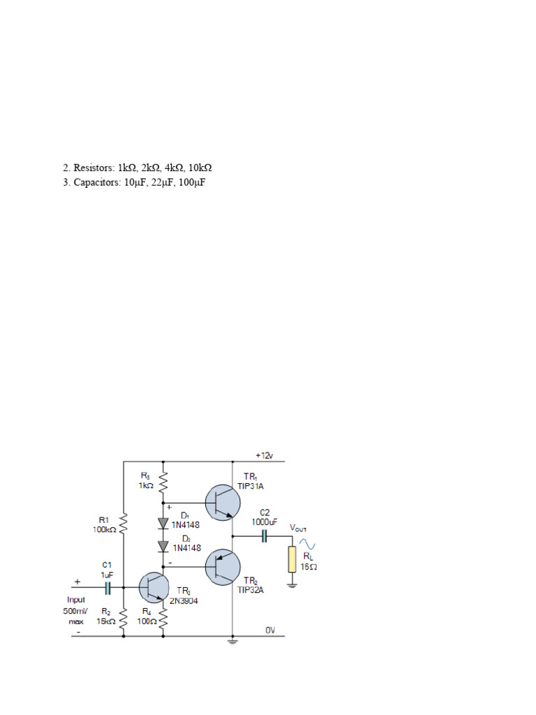Class AB Push-Pull Amplifier Design | PDF | Amplifier | Bipolar ...