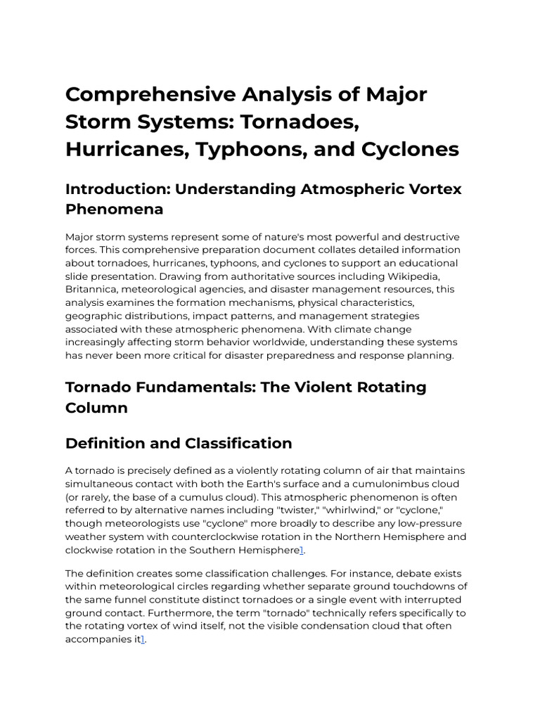 Major Storm Systems: Tornadoes & Cyclones | PDF | Tropical Cyclones ...