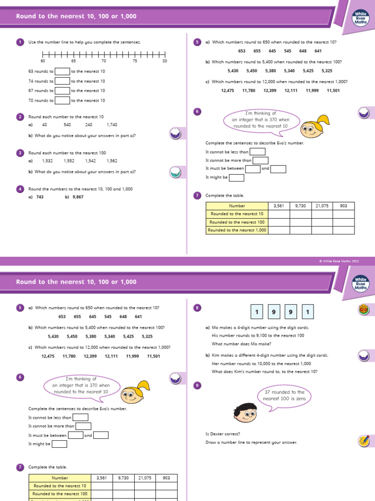 Y5 Autumn Block 1 D12 Round To The Nearest 10 100 or 1000 | PDF